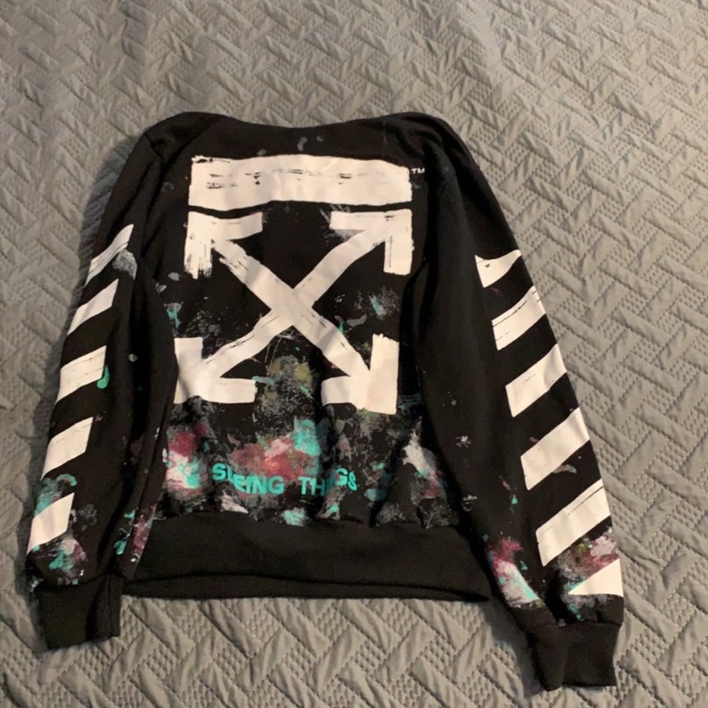 Off white hoodie seeing things